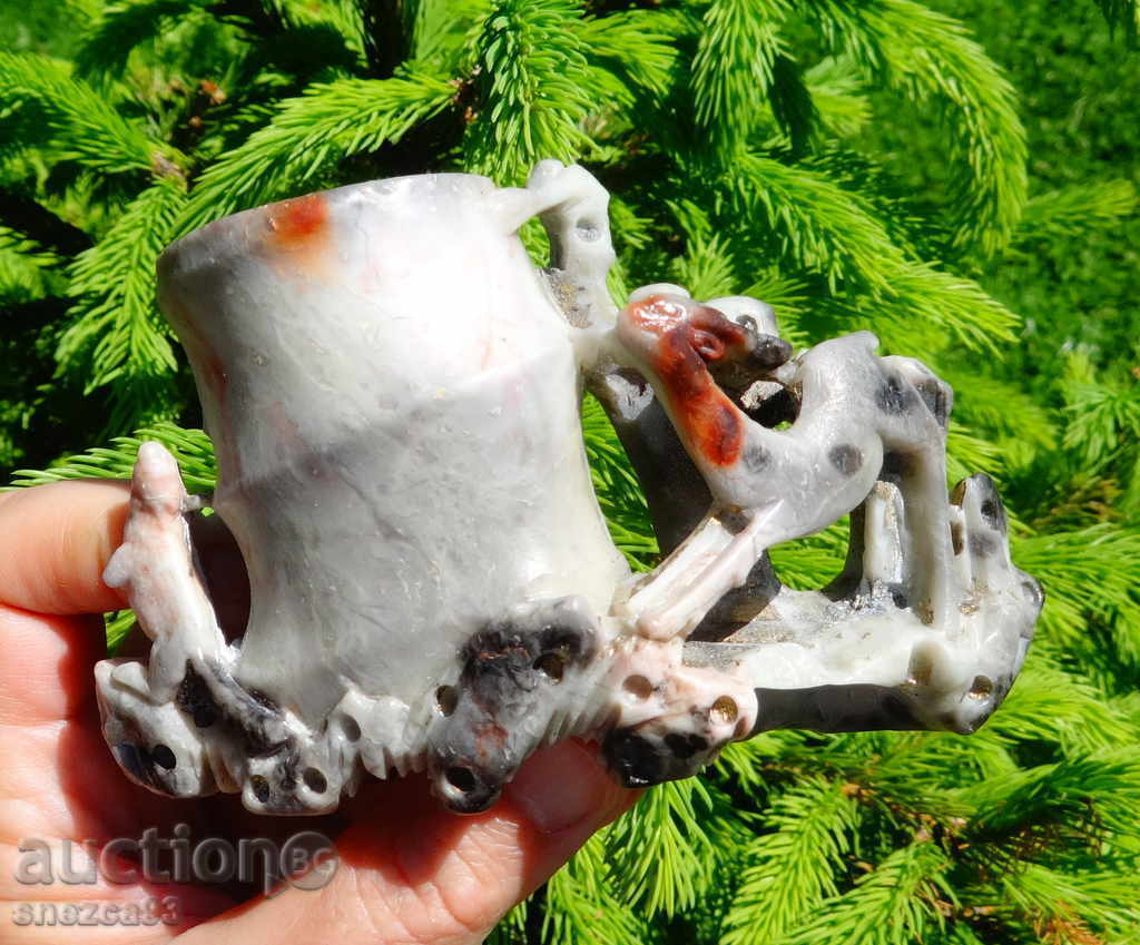 Стара мастилница от сапунен камък,Сърна,Бобър.