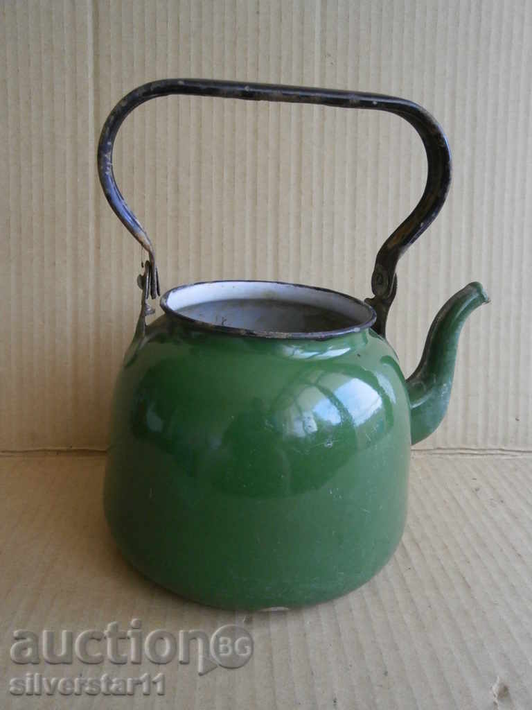 Auction  Vintage enamelled teapot 50th retro