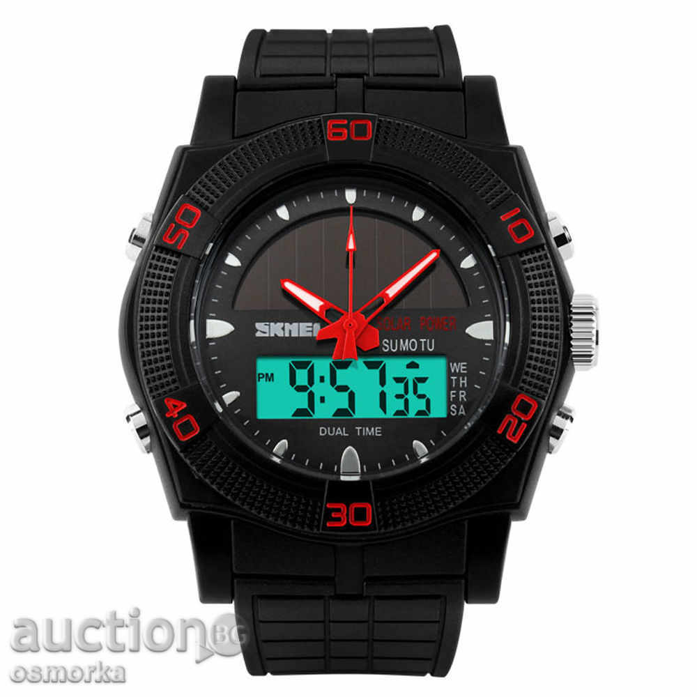 New SKMEI sports watch with red solar red panel with price 24.50 BGN | € 12.53 New SKMEI sports watch with red solar red panel with price 24.50 BGN | € 12.53