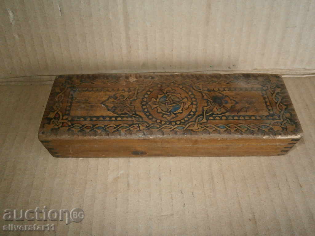 old primitive wooden box