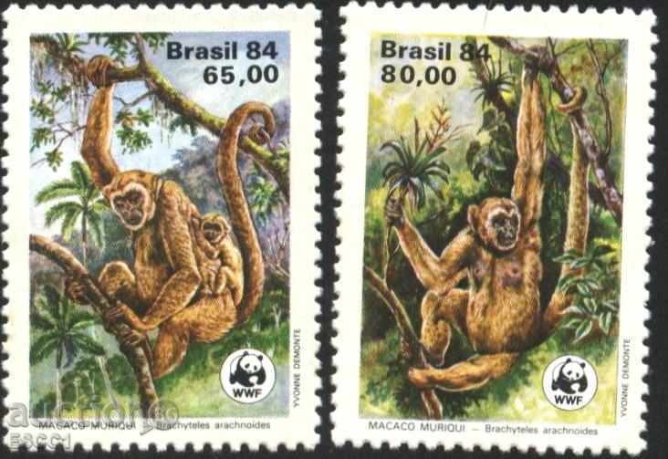 mărci curate maimuțe WWF Faună din Brazilia 1984