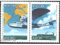 Καθαρίστε τα σήματα Μεταφορές αεροπορίας Αεροπλάνο Πλοίο 1984 από τη Βραζιλία