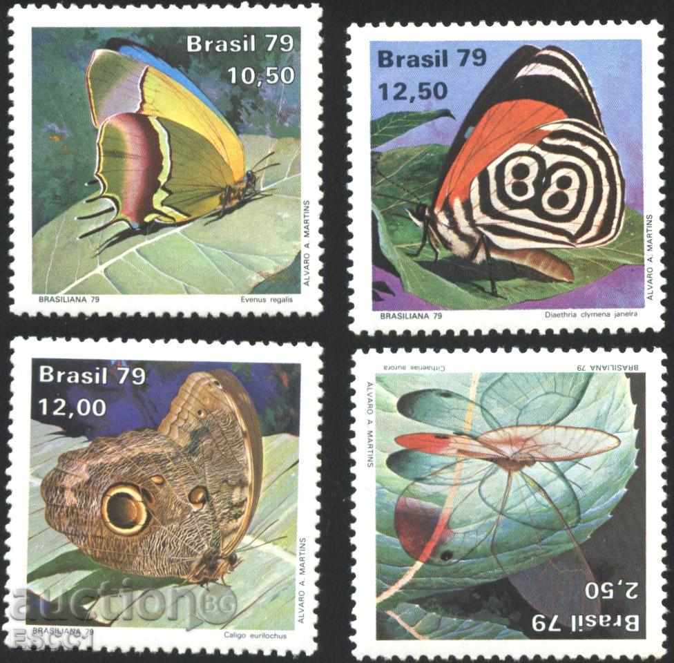 Καθαρίστε τα σήματα Πανίδα έντομα Πεταλούδες 1979 από τη Βραζιλία