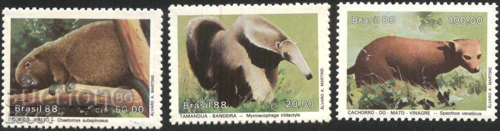 Καθαρίστε τα σήματα Πανίδα Ζώα 1988 από τη Βραζιλία