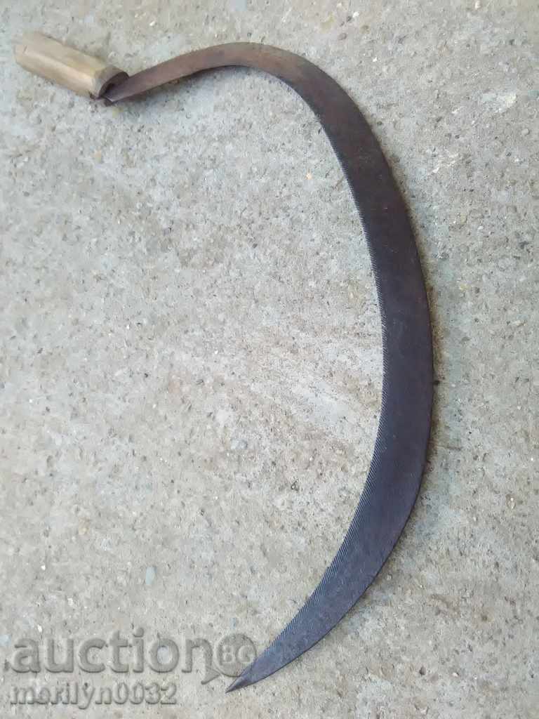An old sickle with a seal, a knife, a blade, a wrought iron - 5