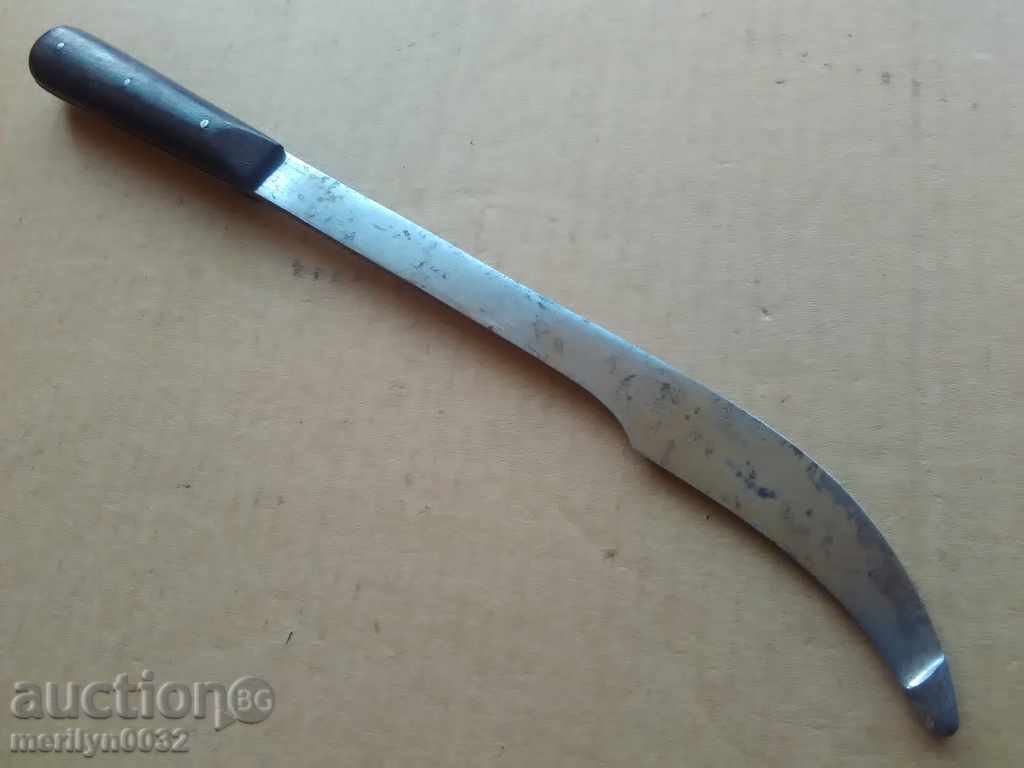 Стар профилен немски нож с чирени от биволски рог