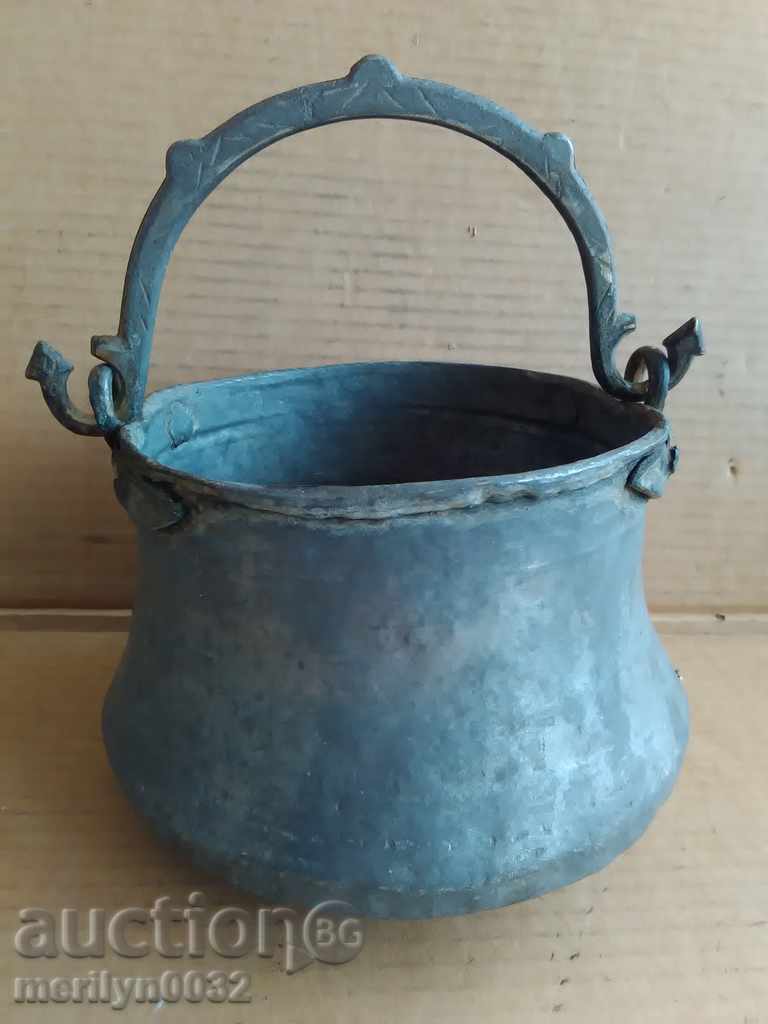 Ibric vechi de cupru, cupru, ceaun, ceaun, vas de cupru