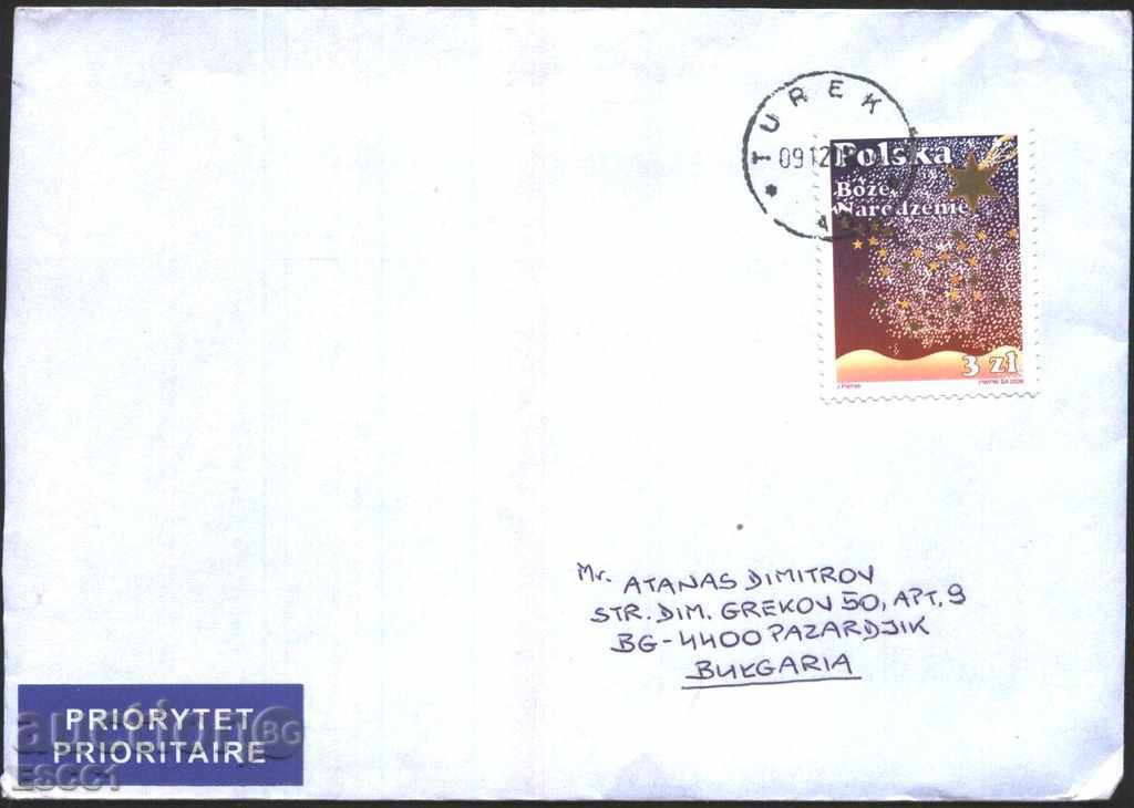 Traveled Christmas 2008 envelope from Poland