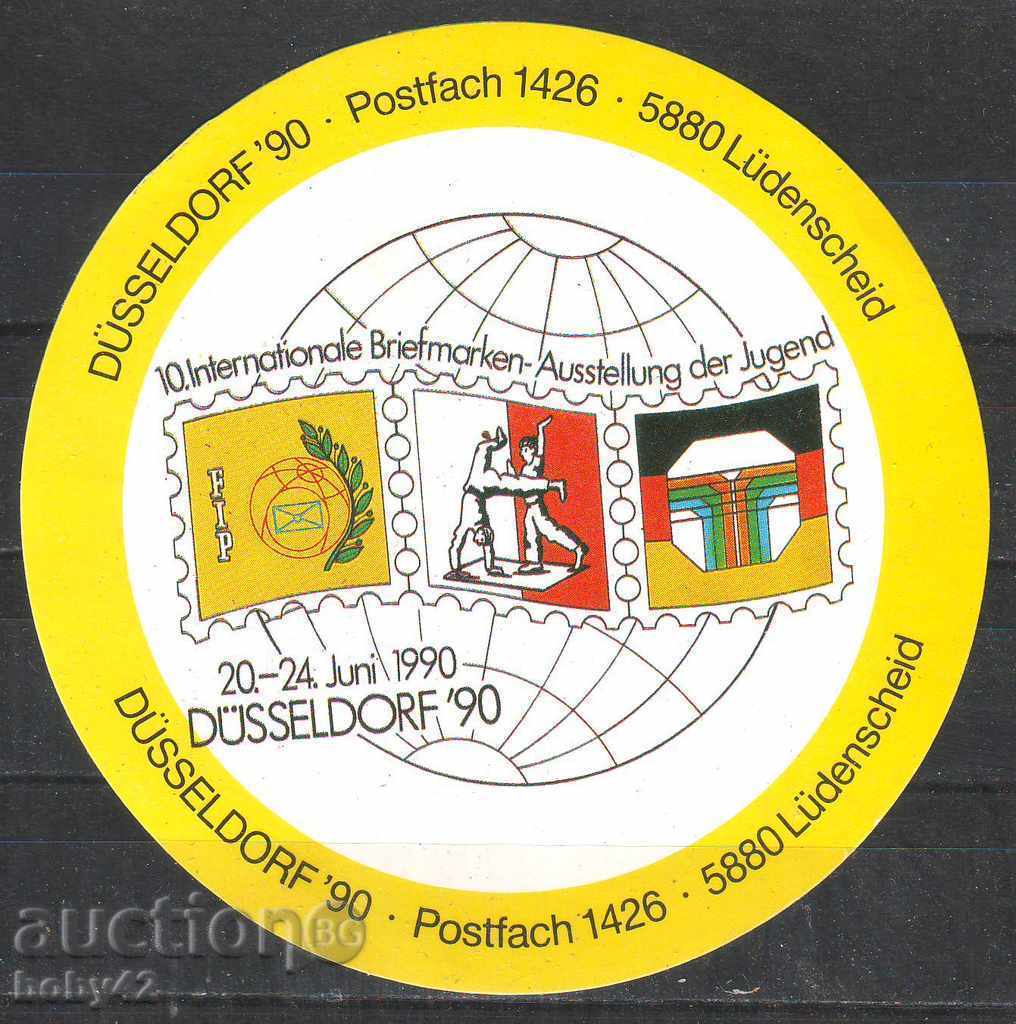 Sticker 10th International. Youth Fillet. Exhibition Dusseldorf, 90