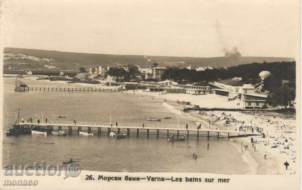 Antique postcard - Varna, View of the baths
