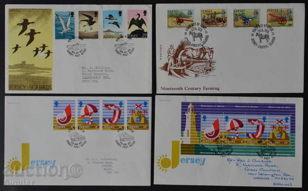 4 pcs. First Jersey Envelopes Jersey 1975