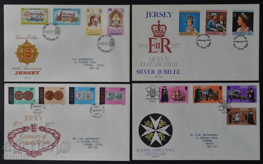 4 pcs. First Jersey Envelopes Jersey 1977