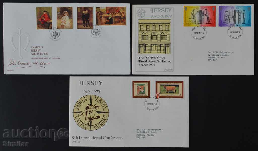 3 pcs. First Jersey Envelopes Jersey 1979