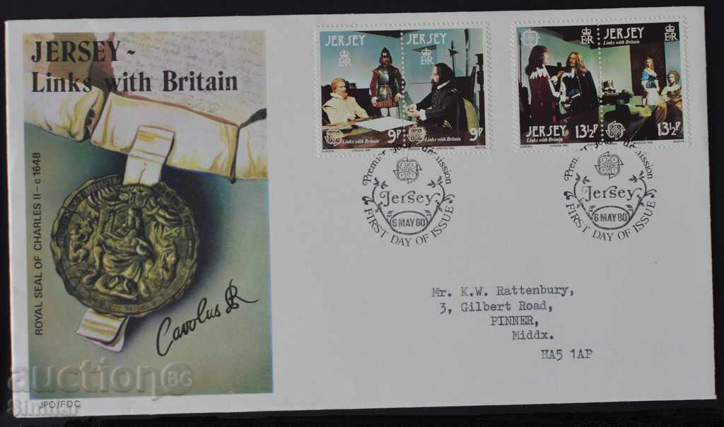 Auction 3 pcs. First Jersey Envelopes Jersey 1980 Auction 3 pcs. First Jersey Envelopes Jersey 1980