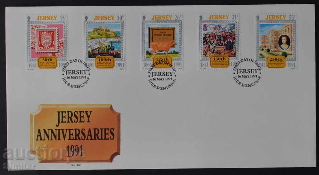 4 pcs. Jersey First Jersey Envelopes 1991-95. with price 4.70 BGN | € 2.40 4 pcs. Jersey First Jersey Envelopes 1991-95. with price 4.70 BGN | € 2.40