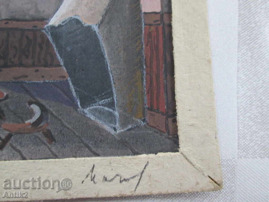 Auction 2 old original watercolors - a project for a rural house Auction 2 old original watercolors - a project for a rural house