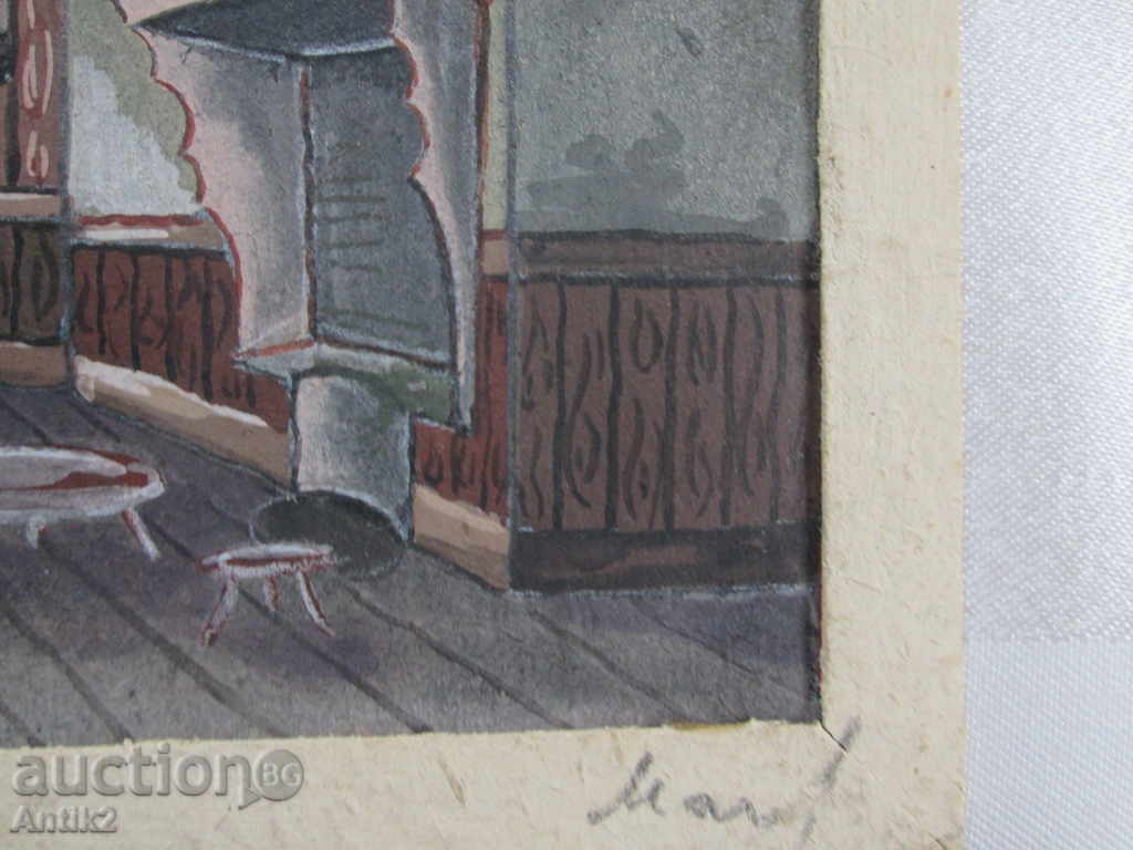 2 old original watercolors - a project for a rural house - 5 2 old original watercolors - a project for a rural house - 5