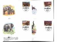 Enlargement Envelopes (FDC) WWF Fauna Elephants 1983 from Uganda
