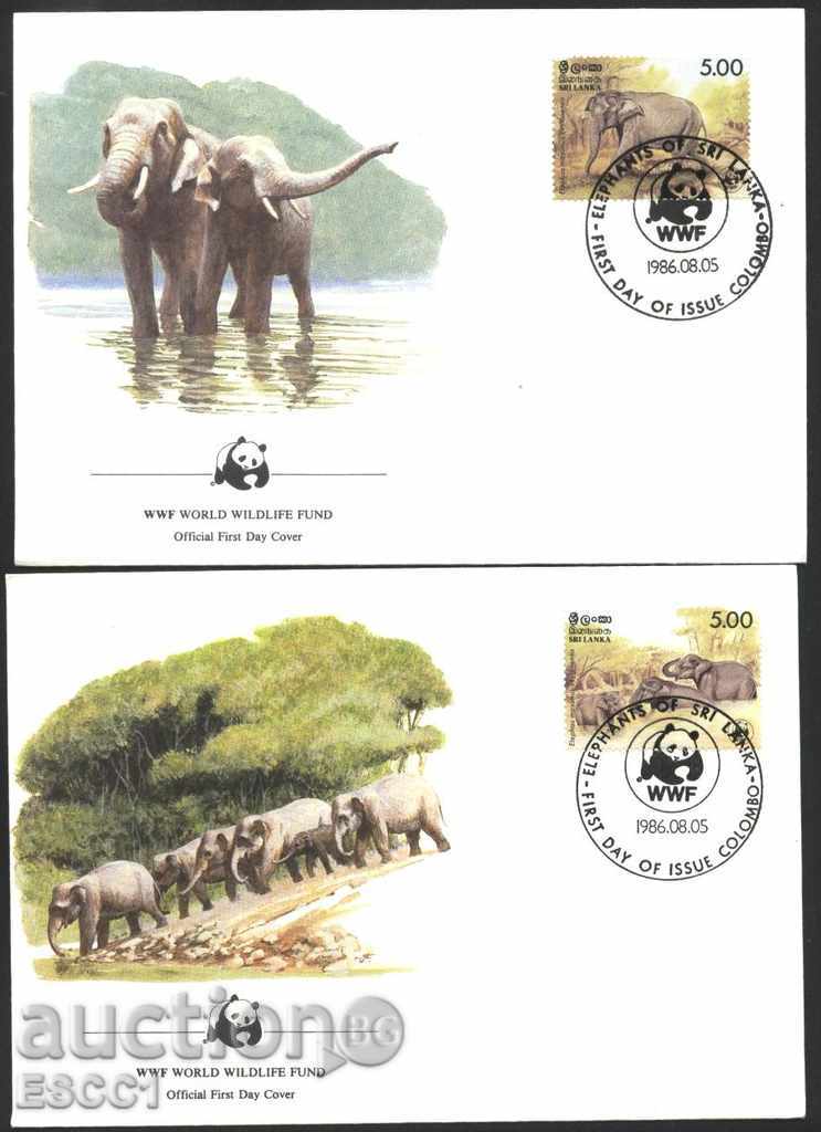 Enlargement Envelopes (FDC) WWF Fauna Elephants 1986 Sri Lanka with price 60.00 BGN | € 30.68 Enlargement Envelopes (FDC) WWF Fauna Elephants 1986 Sri Lanka with price 60.00 BGN | € 30.68