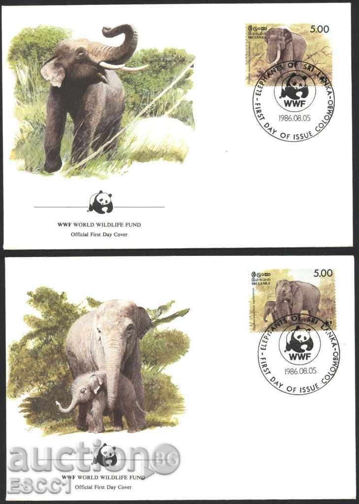 Auction Enlargement Envelopes (FDC) WWF Fauna Elephants 1986 Sri Lanka Auction Enlargement Envelopes (FDC) WWF Fauna Elephants 1986 Sri Lanka