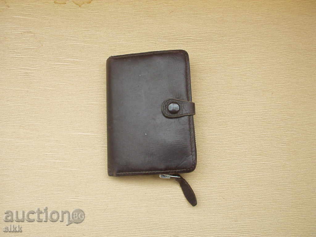Auction Antique leather wallet with notepad Auction Antique leather wallet with notepad