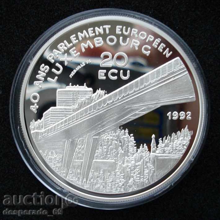 (¯`'•.¸ 20 ECU 1992 LUXEMBOURG UNC ¸.•'´¯) (¯`'•.¸ 20 ECU 1992 LUXEMBOURG UNC ¸.•'´¯)