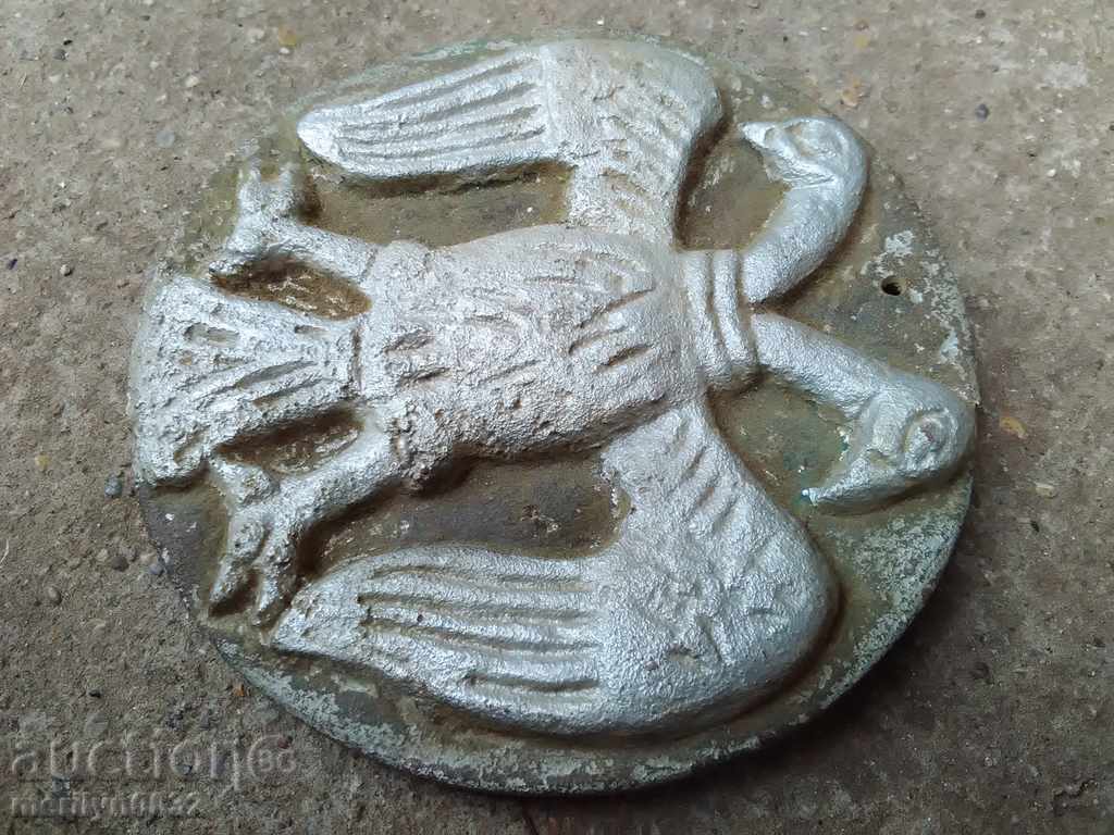 Metal ornaments figure double-headed eagle bas-relief 3.5kg bronze with price 99.00 BGN | € 50.62 Metal ornaments figure double-headed eagle bas-relief 3.5kg bronze with price 99.00 BGN | € 50.62