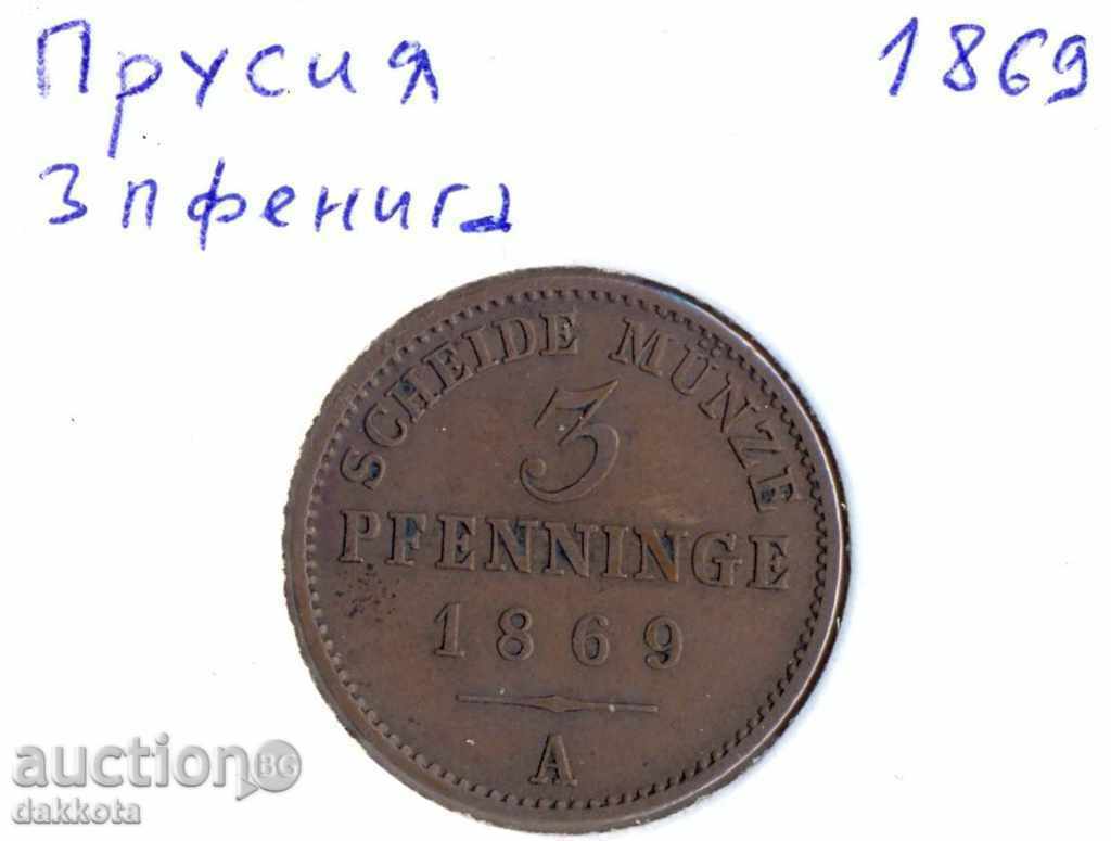 Δημοπρασία Πρωσία 3 pfennigs 1869