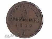 Πρωσία 3 pfennigs 1869