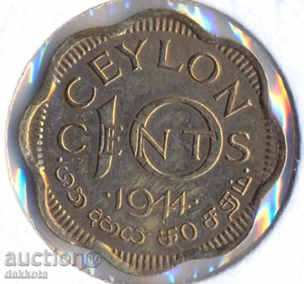 Цейлон 10 цента 1944 година