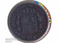 Spain 5 centimes 1878 years