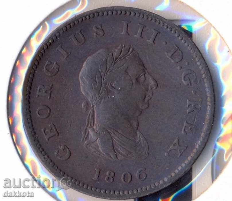 Great Britain ½ penny 1806 George III with price 30.00 BGN | € 15.34