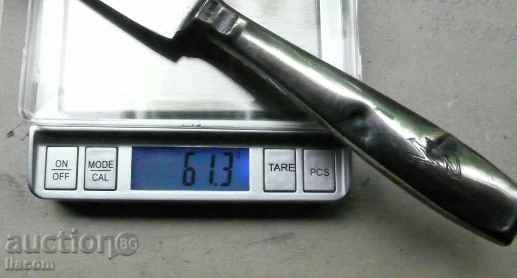 OLD GERMAN SILVER KNIFE "SOLINGEN" defect 61 grame.