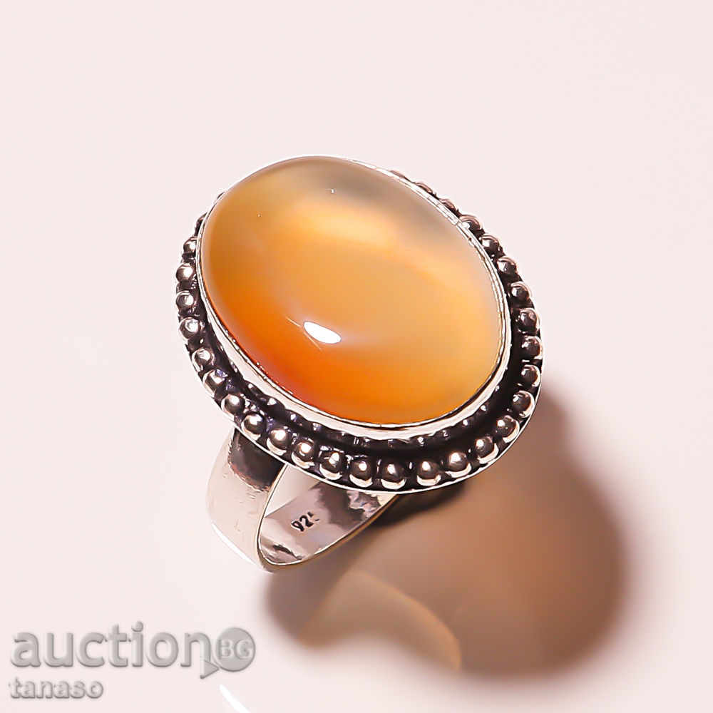 Ring, natural agate, Size 62