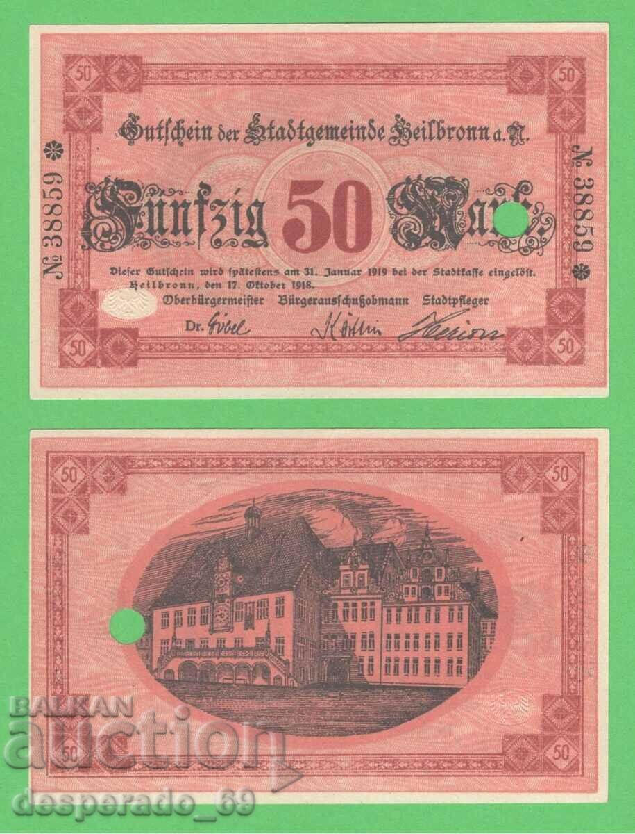 (¯`'•.¸ГЕРМАНИЯ (Heilbronn) 50 марки 1918  UNC¸.•'´¯)