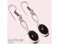Art Earrings with black onyx, silver plated