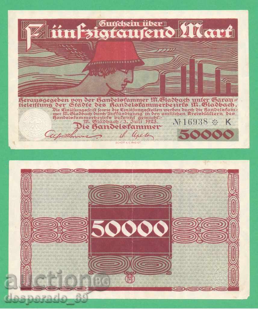 (¯` '• .¸GERMANIYA (Mönchengladbach) 50.000 mărci anul 1923. •' '°)