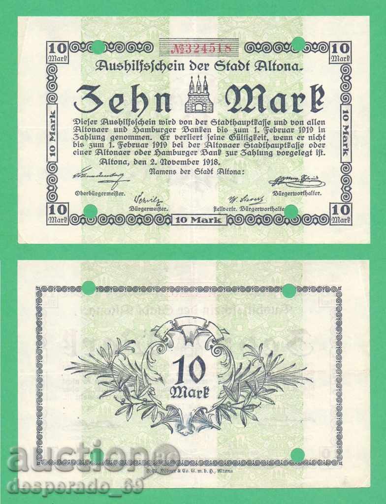 ("Altona") 10 brands 1918. • "¯)