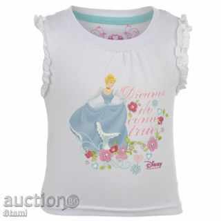 Frumoasă bluză cu mânecă scurtă în alb Disney mărimea 6-9 (lună