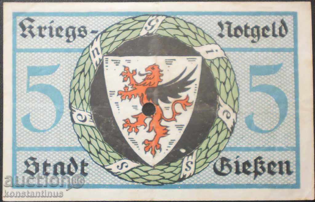 Germania 5 Mark 1918 VF Rare cu preț € 4.09 | 8.00 BGN