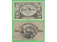 (¯`'•.¸ГЕРМАНИЯ (Würzburg) 5 марки 1918  aUNC¸.•'´¯)