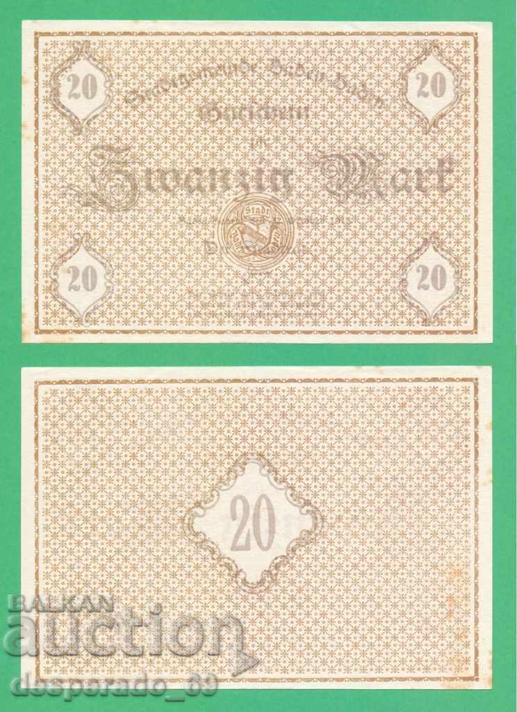 (¯`'•.¸ГЕРМАНИЯ (Baden-Baden) 20 марки 1918  UNC-¸.•'´¯)