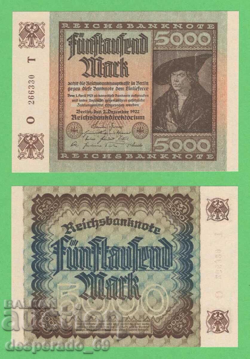 (¯`'•.¸GERMANY 5000 marks 02.12.1922 UNC (2)¸.•'´¯) (¯`'•.¸GERMANY 5000 marks 02.12.1922 UNC (2)¸.•'´¯)
