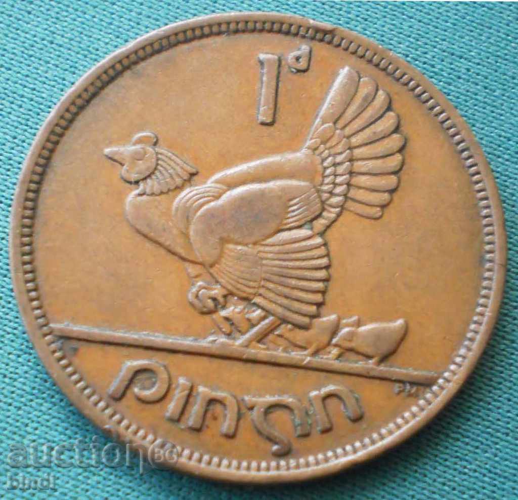 Irlanda 1 penny 1943 Un an rar