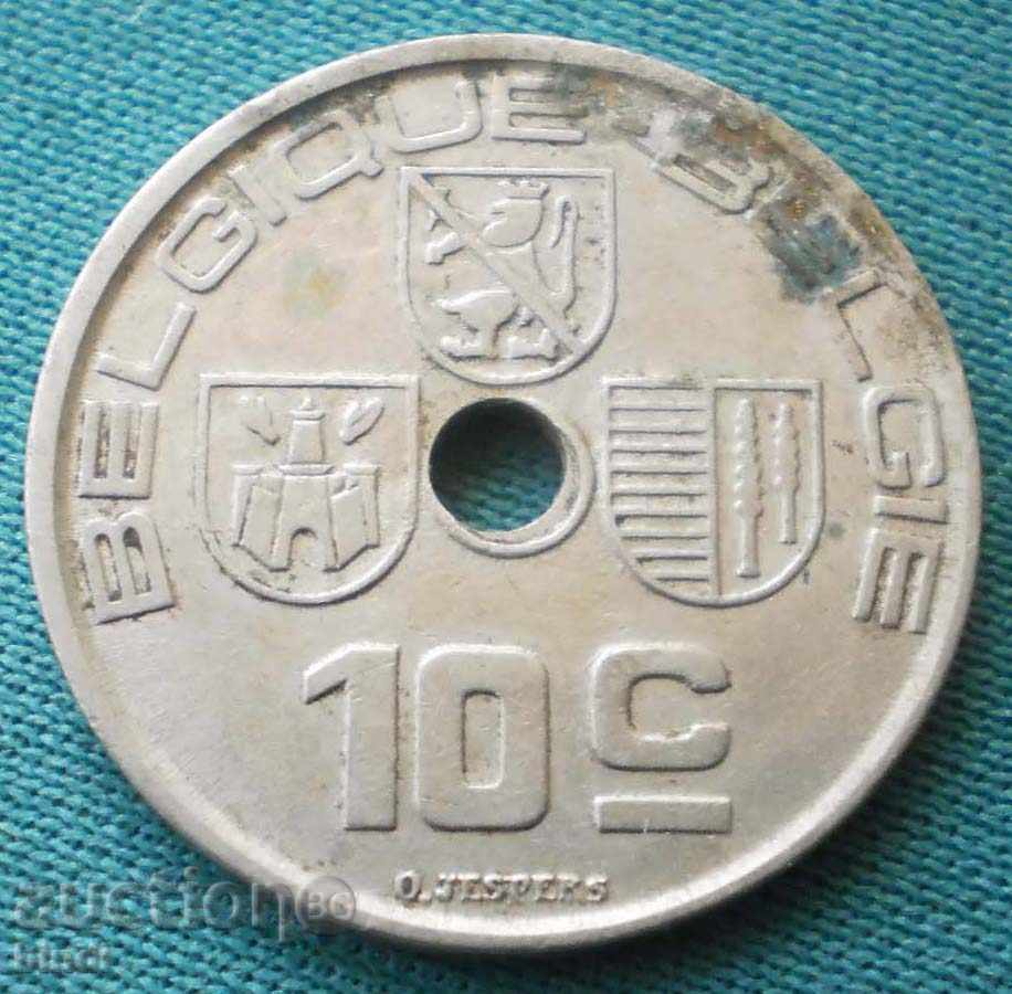 Belgium 10 Cents 1938 Rare Year