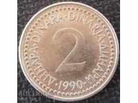 Iugoslavia - 2 dinari 1990.