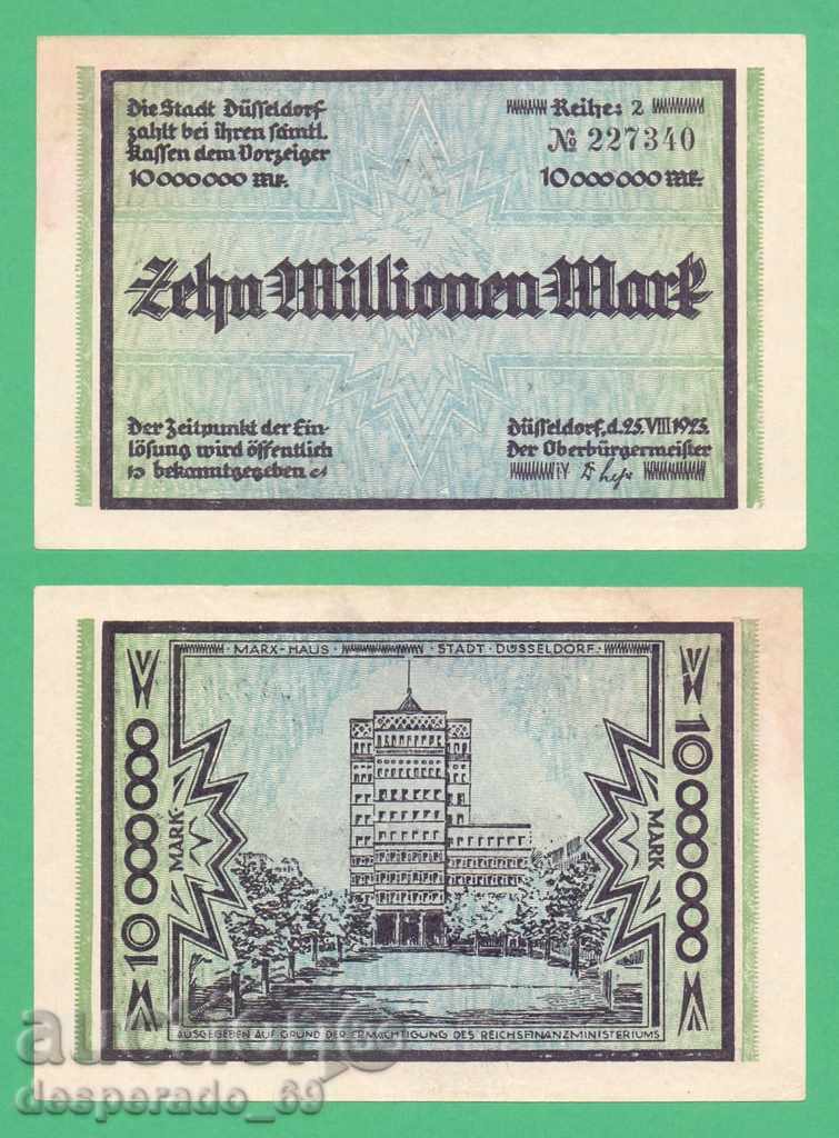 (¯`'•.¸ГЕРМАНИЯ (Düsseldorf) 10 милиона марки 1923¸.•'´¯)