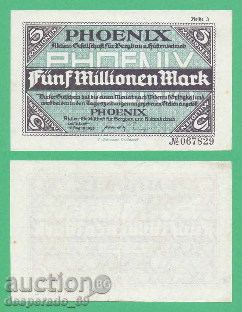 (Phoenix) 5 million marks 1923. • "¯)