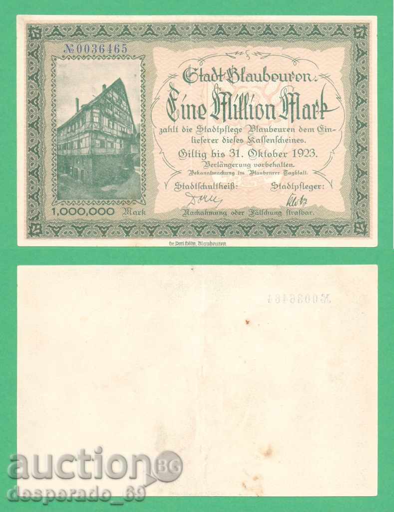 (Blaubeuren) 1 million marks 1923. • • • •)