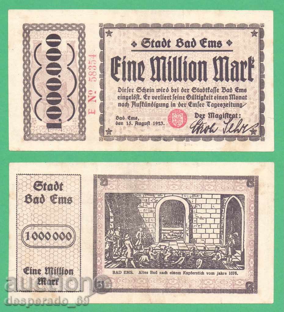 (Bad Ems) 1 million marks 1923. • "¯)
